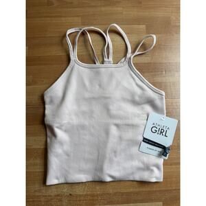 Athletic girl Rise above strapping crop tank, size 12 girls, white, NWT